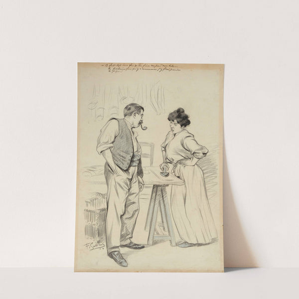 ça fait déjà trois fois qu’ton frère me prend mon tabac, la prochaine fois qu’y r’commence j’y f’rai prendre la pipe (1904) by Fernand Louis Gottlob