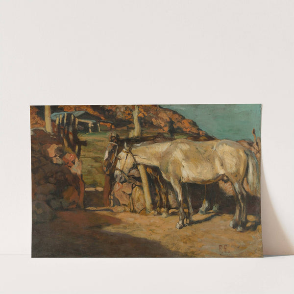 Caballos en el corral by Fernando Fader