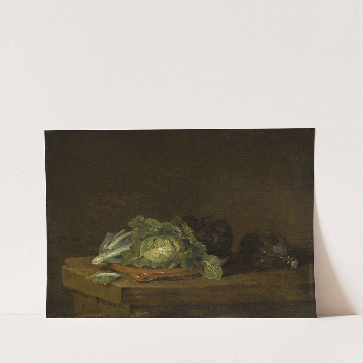 Cabbages on a Table Top by Willem Kalf