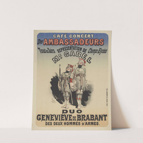 Café Concert des Ambassadeurs. M. Gabel. Geneviève de Brabant (1876) by Jules Chéret