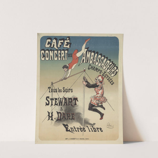 Café-concert des Ambassadeurs. Stewart et H. Dare (1877) by Jules Chéret