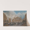 Calèches et soldats devant l’Opéra Garnier à Paris by Edmond Morin
