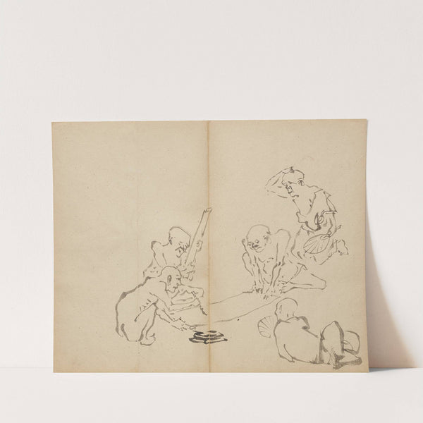 Calligraphy in the Heat (1800s) by Kawanabe Kyōsai