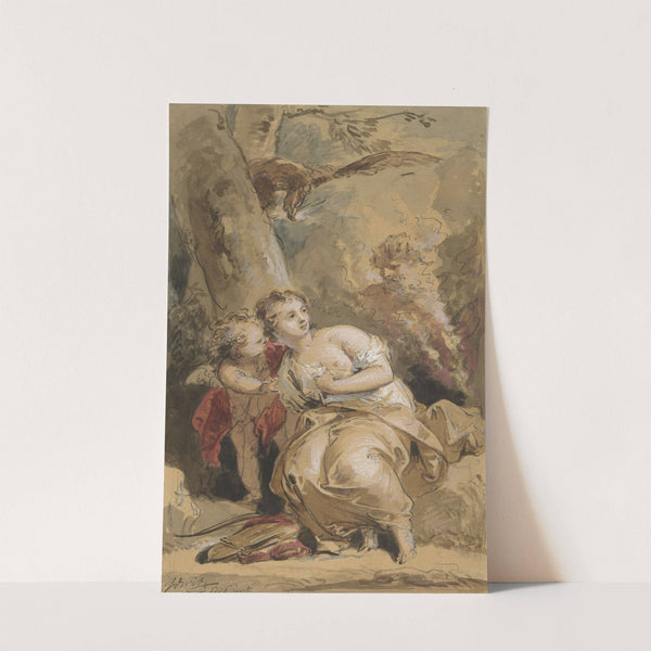 Callisto, Amor en Jupiter met de adelaar by Jacob de Wit