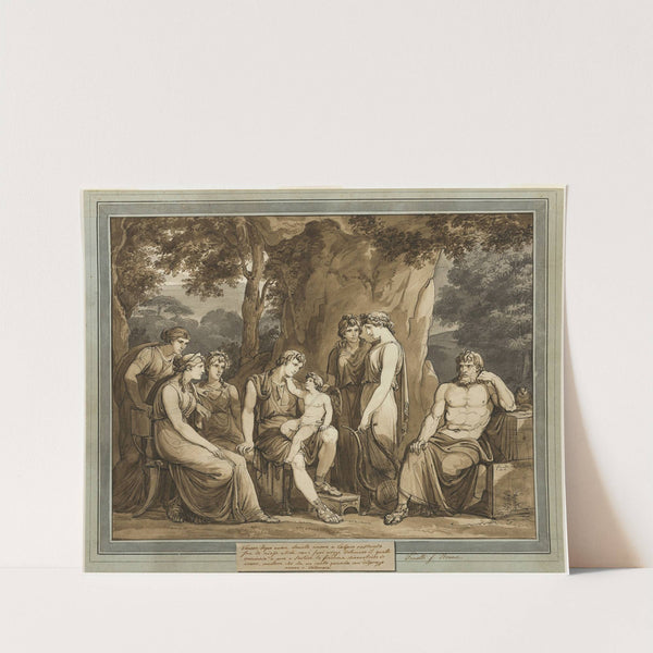 Calypso Watches Telemachus with Cupid on His Knee, While Mentor Watches in Anger, from The Adventures of Telemachus, Book 7 (1808) by Bartolomeo Pinelli