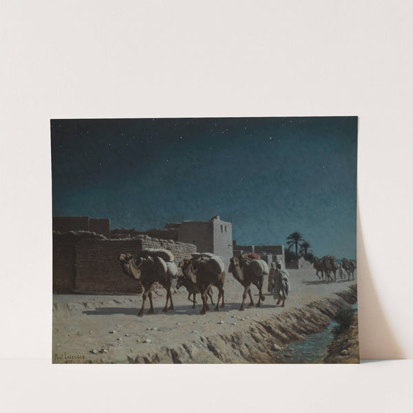 Camel Train By Moonlight (1899) by Jean Baptiste Paul Lazerges