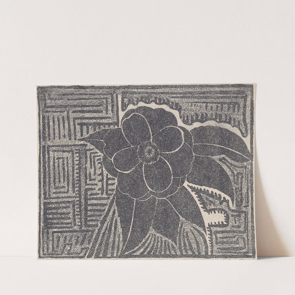 Camelia (zwart; rondom een doolhofachtig patroon) by Samuel Jessurun de Mesquita