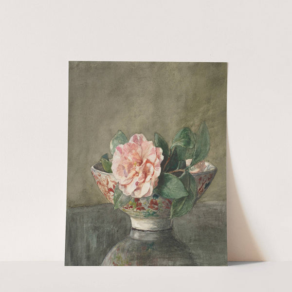 Camellia in Old Chinese Vase on Black Lacquer Table (1879) by John La Farge