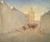 Camels in a Street in Tunisia