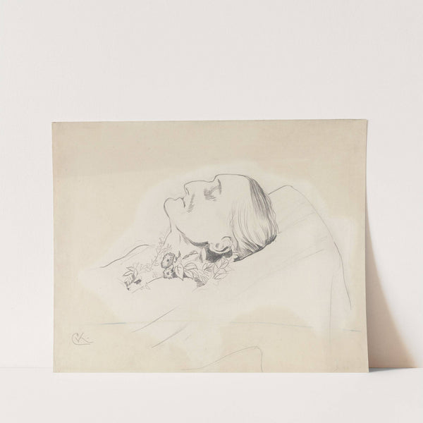 Camilla Collett på dødsleiet by Christian Krohg