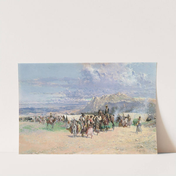 Camp at the Foot of the Mountain by Baldomer Galofre i Giménez