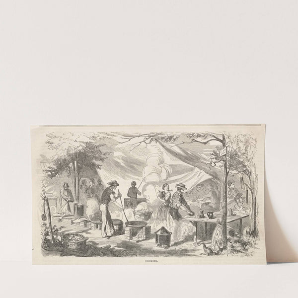 Camp Meeting Sketches; Cooking (1858) by Winslow Homer