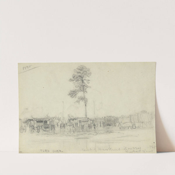 Camp of Hawkins Zouaves. Newport News by Alfred Rudolph Waud