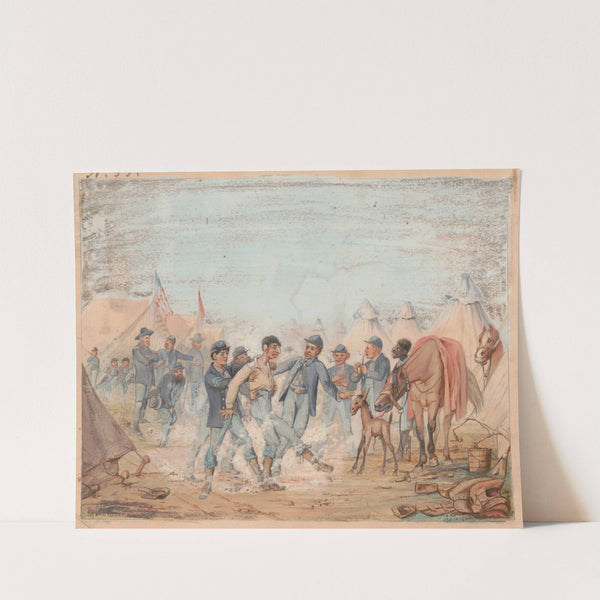 Camp of the Thirty-second Regiment Indiana Volunteers, Company A, near Stones River, Tennessee, January 1863 by Adolph Metzner