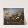 Camp Scene with a Trumpeter by Pieter van Bloemen