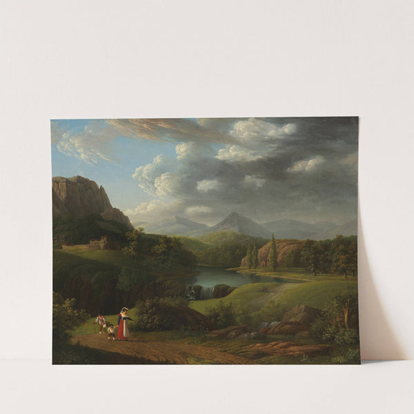 Campagnalandschaft mit Wanderern (1780-1790) by Jacob Wilhelm Mechau