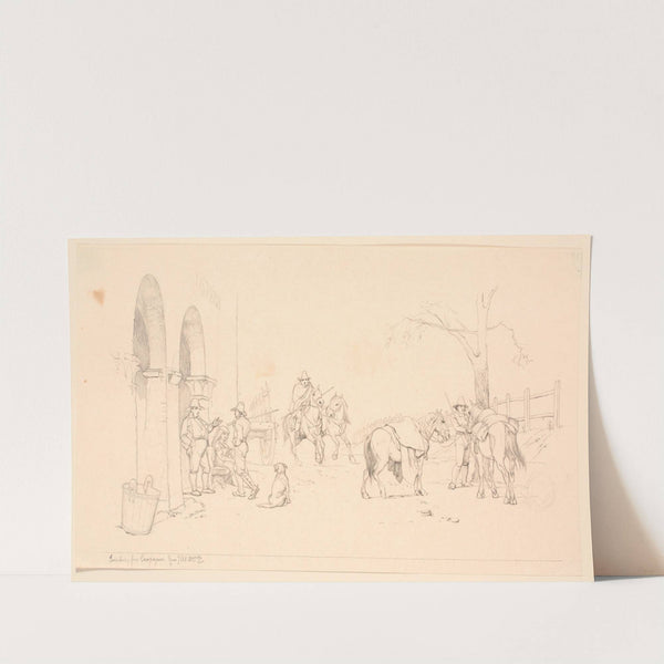 Campagnoler udenfor et osteri by Johan Thomas Lundbye