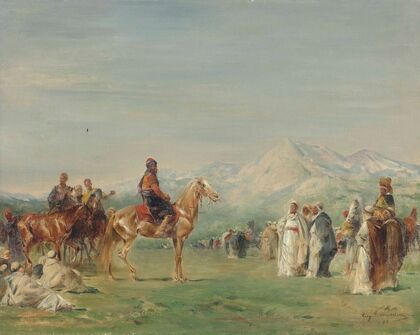 Campement arabe dans les montagnes de l’Atlas