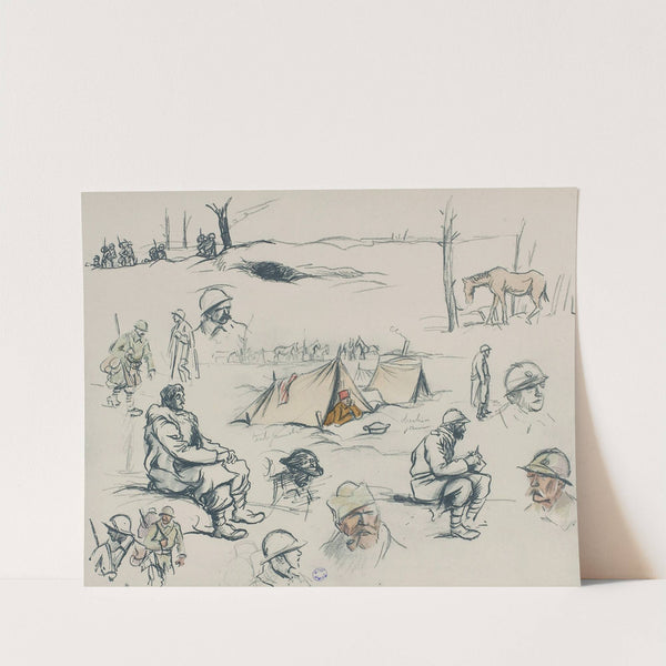 Campement et croquis de soldats (1915-1916) by Georges Goursat (Sem)