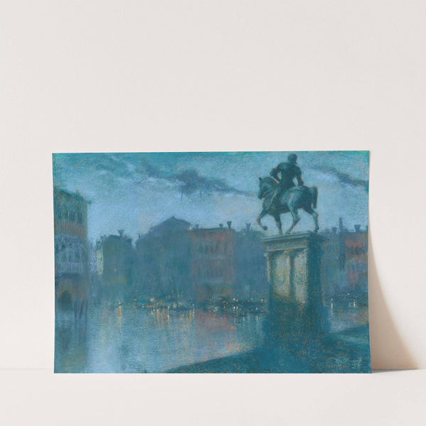 Campo Santi Giovanni e Paolo, Venice at dusk (1912) by Lucien Lévy-Dhurmer