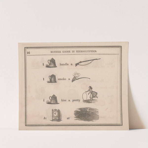 Can, Musket, Can, Pipe, Can, Girl, Clock, Night (1855) by Sherman & Co.