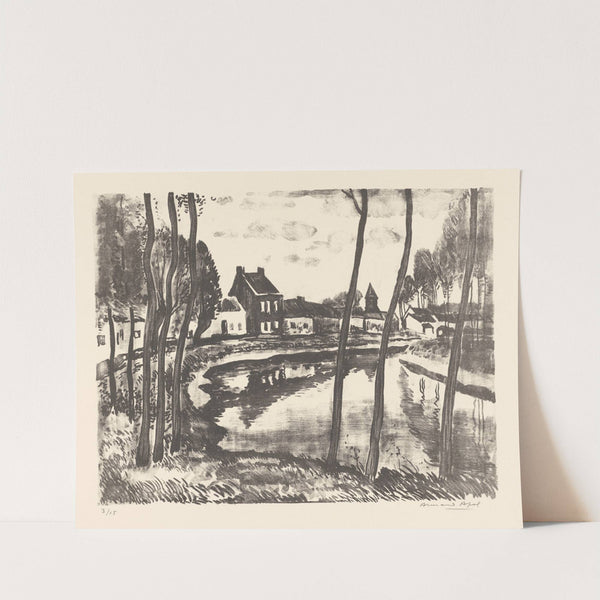 Canal et village (20th Century) by Armand Apol