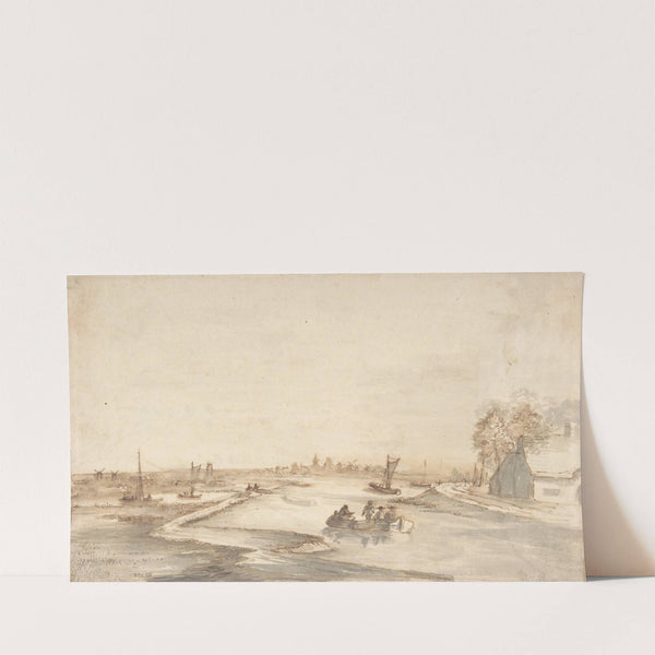 Canal Landscape with Figures (17th century) by Abraham de Verwer
