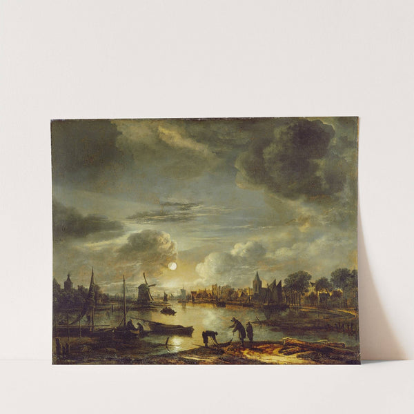 Canal Scene by Moonlight (c. 1645 - c. 1650) by Aert van der Neer