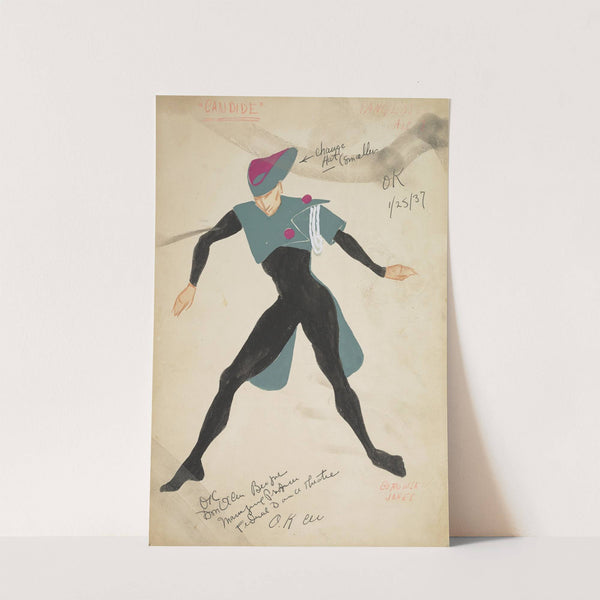 Candide: Pangloss green and purple cape and hat with white Aiguillette (1934-1943) by Alex Jones