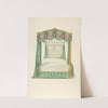 Canopy bed with green drapery. by Thomas Sheraton