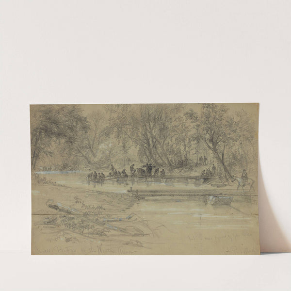 Canvass pontoons on the North Anna by Alfred Rudolph Waud