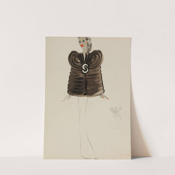 Cape brune avec travail en bandes (1938) by M. P. Leven