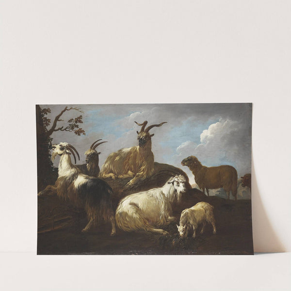 Capre e pecore in un paesaggio by Philipp Peter Roos