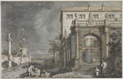 Capriccio; A Palace with a Courtyard by the Lagoon (c. 1750–55)