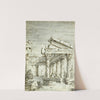 Capriccio; A Ruined Classical Temple by Canaletto