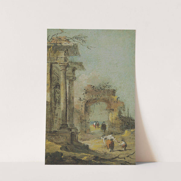 Capriccio Of Architectural Ruins And Figures by Francesco Guardi