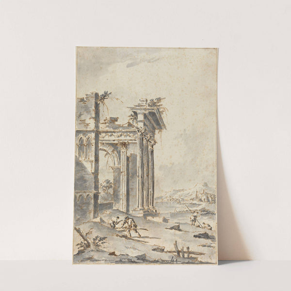 Capriccio of Classical Ruins on a Shore by Giacomo Guardi