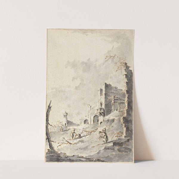 Capriccio of Classical Ruins with a Fortress by Giacomo Guardi