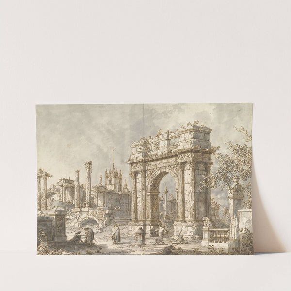 Capriccio with a Roman Triumphal Arch by Canaletto