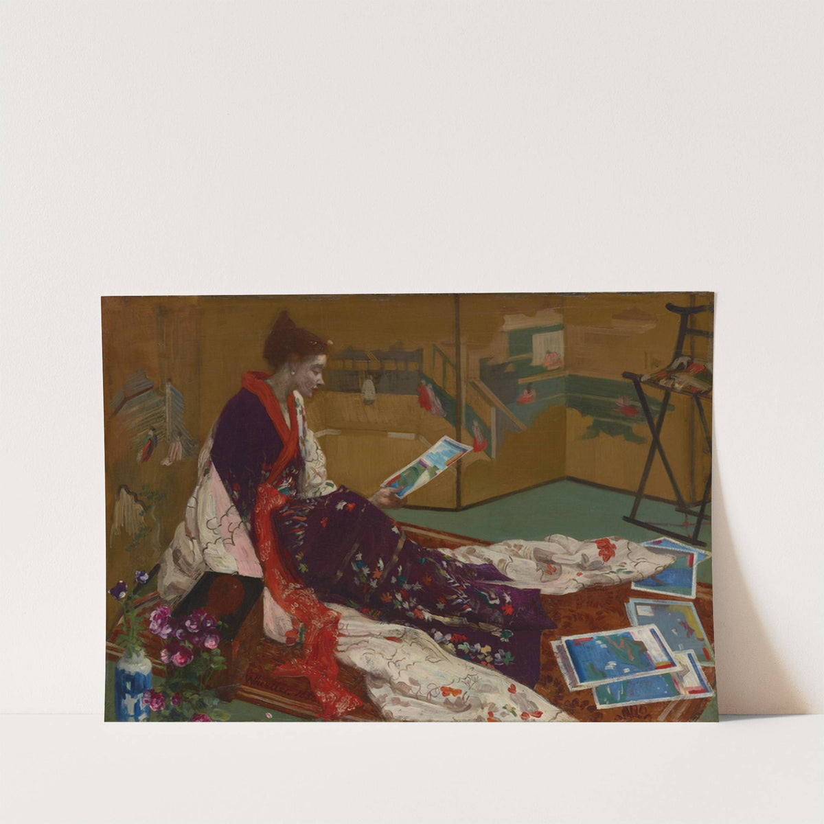 Caprice in Purple and Gold; The Golden Screen (1864) by James Abbott McNeill Whistler