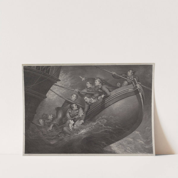 Capt. Englefield with Eleven of his Crew Saving Themselves in the Pinnace, from the Wreck of the Centaur, of 74 Guns, Lost Sept. 1782 (1796) by James Northcote