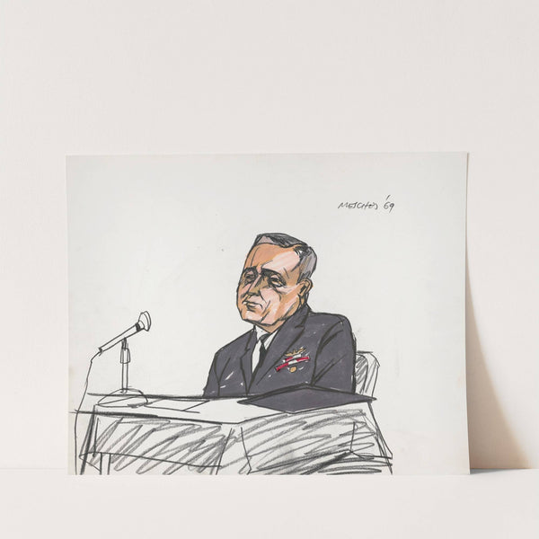 Captain Clark of the Pueblo's sister ship testifying during the first week of the hearings by Arnold Mesches