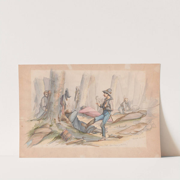 Captain Francis Erdelmeyer and Private Jacob Lawinsky at an outpost near Corinth, Mississippi, April 1862 by Adolph Metzner