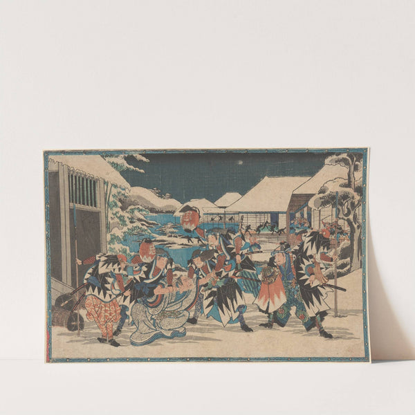 Capture of Moronao in Snow (19th century) by Andō Hiroshige