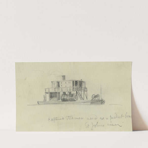 Captured steamer used as a picket boat St. Johns River (1860-1865) by Alfred Rudolph Waud