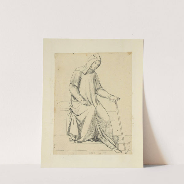 Capuchin monk in long tunic and hood holding a cane, 1300 by Stewart Watson