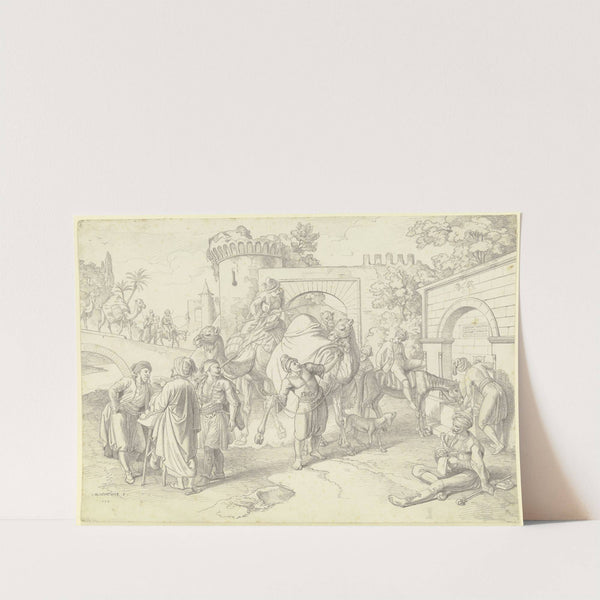 Caravan at the bridge gate by Johann Michael Wittmer