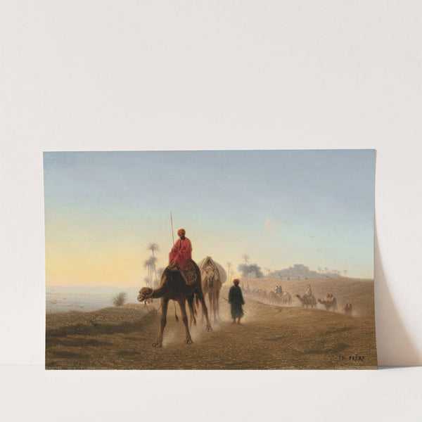 Caravan In The Desert by Charles Théodore Frère