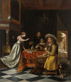 Card players at a table