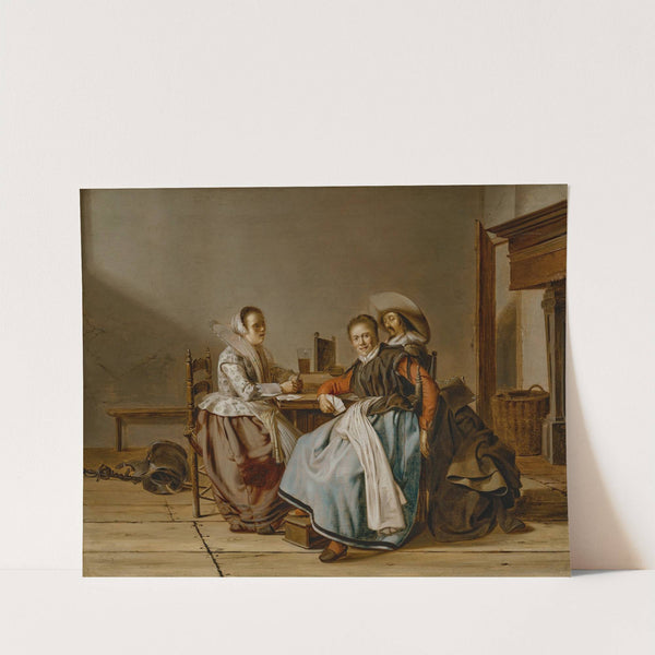 Card players in an interior by Pieter Codde